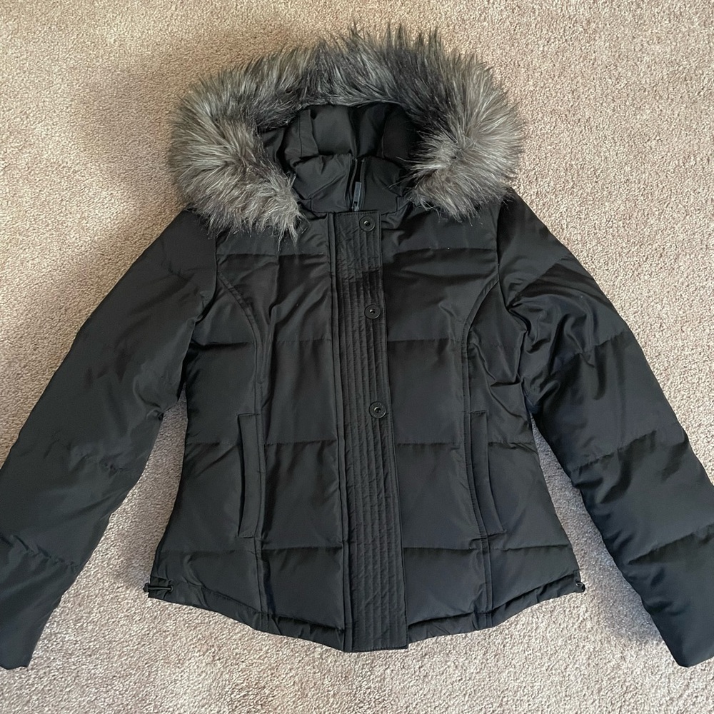 Calvin Klein puffer jacket with faux fur hood